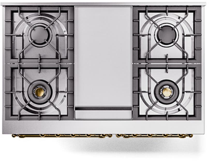 Ilve UND40FNMPBKG Glossy Black With Brass Knobs, Natural Gas
