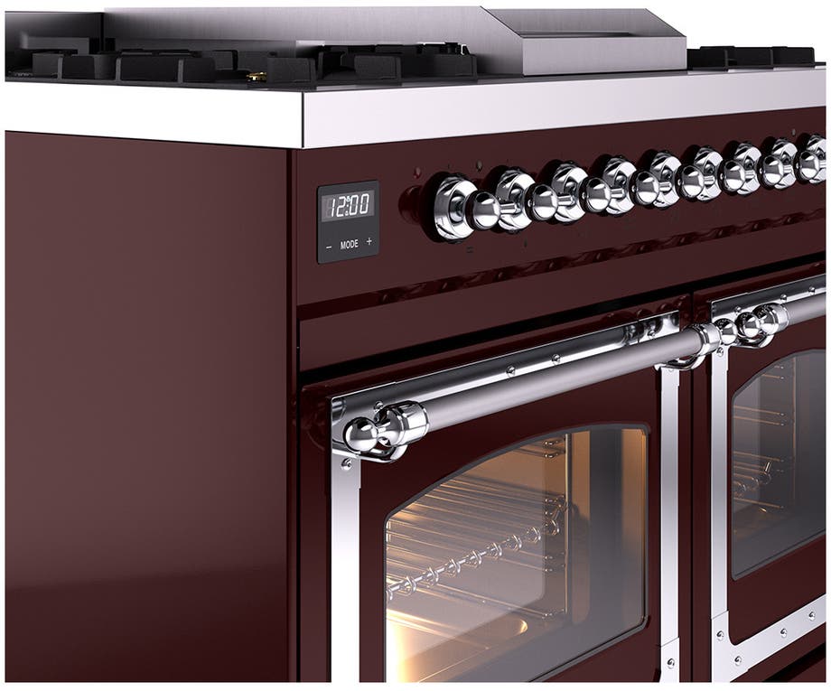 Ilve UND40FNMPBKC Glossy Black With Chrome Knobs, Natural Gas