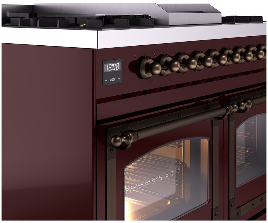 Ilve UND40FNMPBKBLP Glossy Black With Bronze Knobs, Liquid Propane