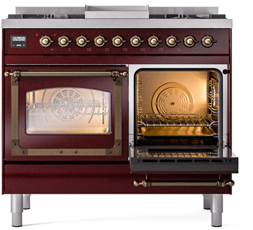 Ilve UND40FNMPBKB Glossy Black With Bronze Knobs, Natural Gas