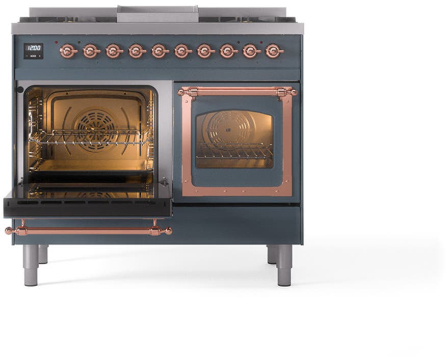 Ilve UND40FNMPBGP Blue Grey With Copper Knobs, Natural Gas
