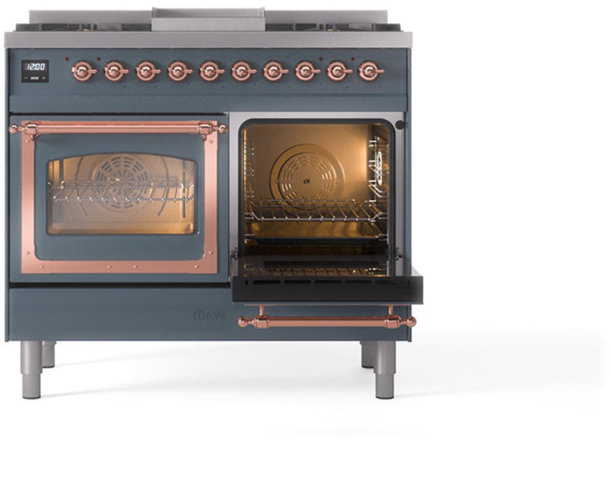 Ilve UND40FNMPBGP Blue Grey With Copper Knobs, Natural Gas