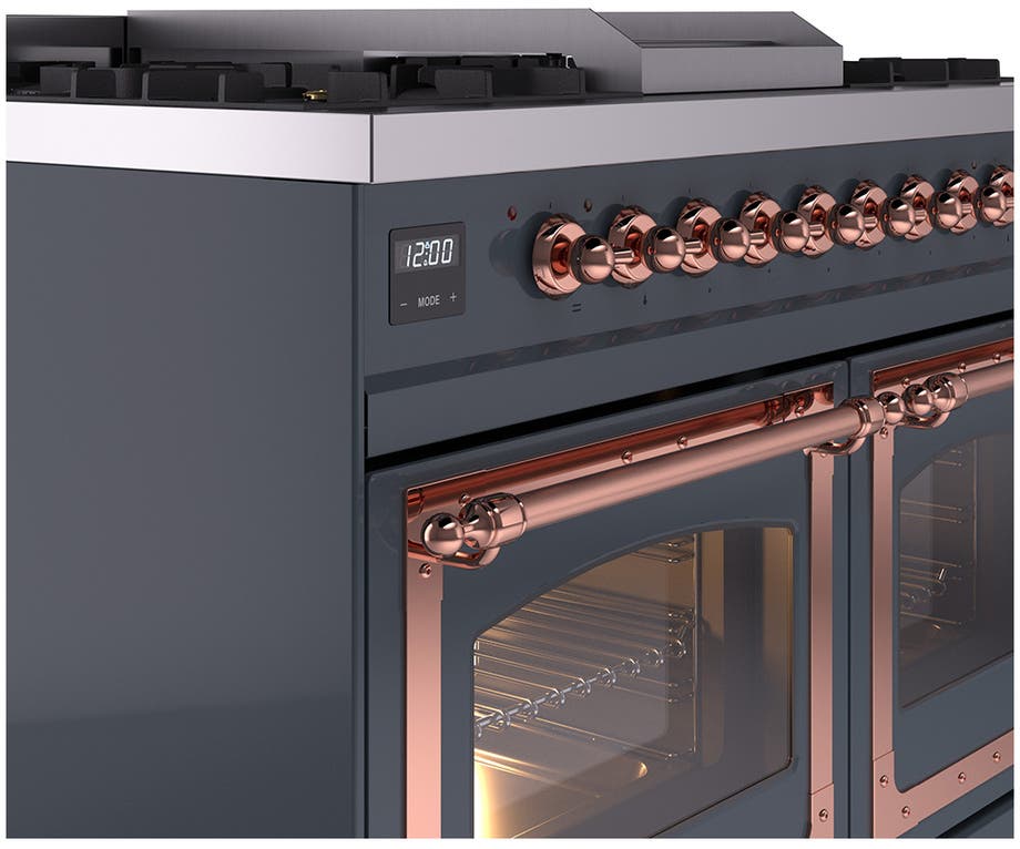 Ilve UND40FNMPBGP Blue Grey With Copper Knobs, Natural Gas