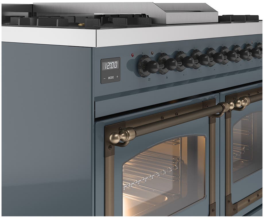 Ilve UND40FNMPBGBLP Blue Grey With Bronze Knobs, Liquid Propane