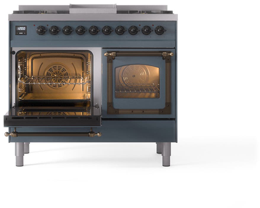 Ilve UND40FNMPBGB Blue Grey With Bronze Knobs, Natural Gas