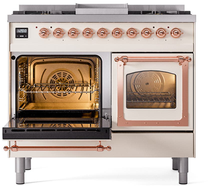 Ilve UND40FNMPAWP Antique White With Copper Knobs, Natural Gas