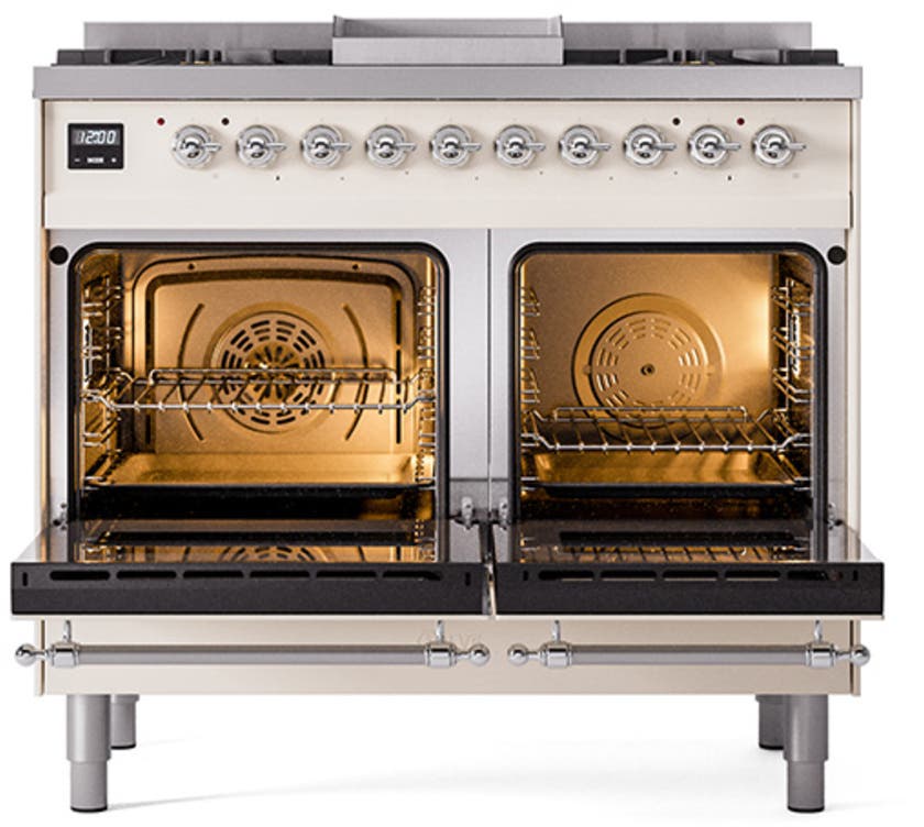 Ilve UND40FNMPAWCLP Antique White With Chrome Knobs, Liquid Propane