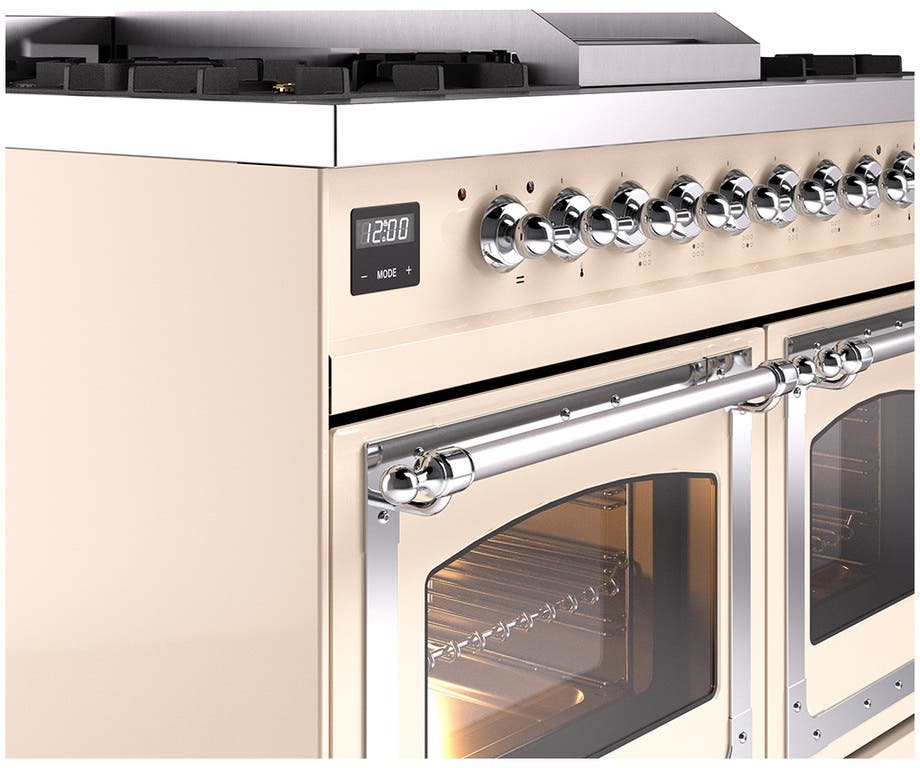 Ilve UND40FNMPAWC Antique White With Chrome Knobs, Natural Gas