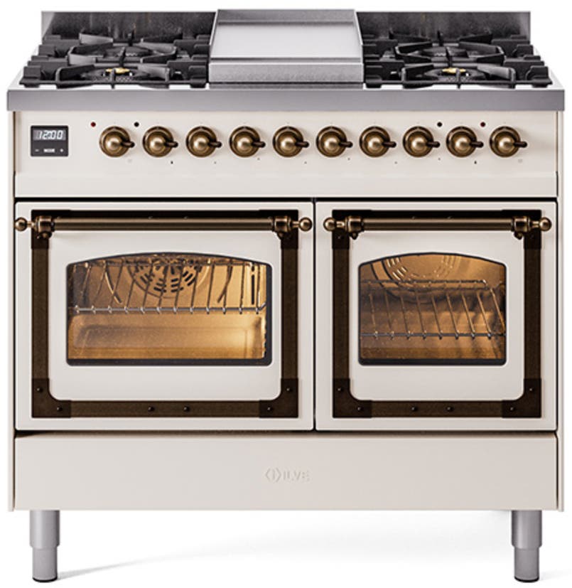 Ilve UND40FNMPAWBLP Antique White With Bronze Knobs, Liquid Propane