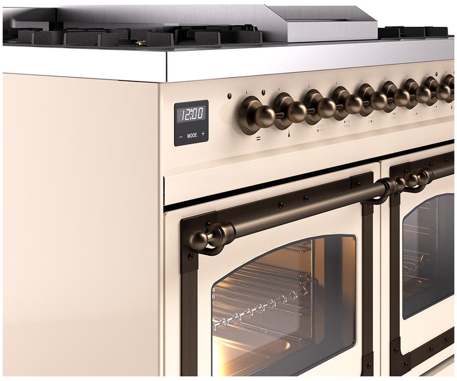 Ilve UND40FNMPAWB Antique White With Bronze Knobs, Natural Gas