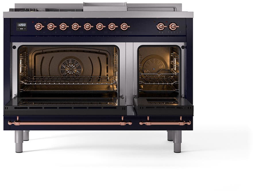 Ilve UN48FSQNMPMBP Midnight Blue With Copper Knobs, Natural Gas