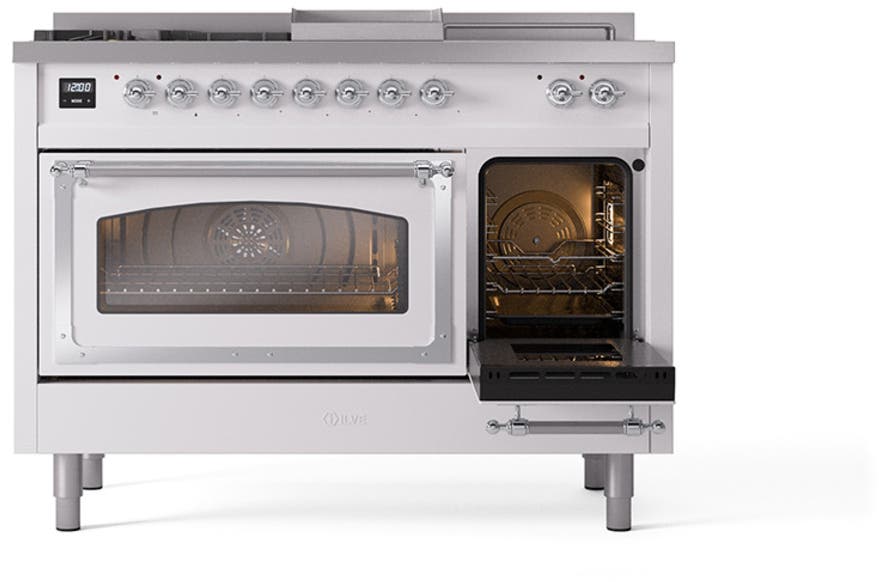 Ilve UN48FSNMPWHCLP White With Chrome Knobs, Liquid Propane