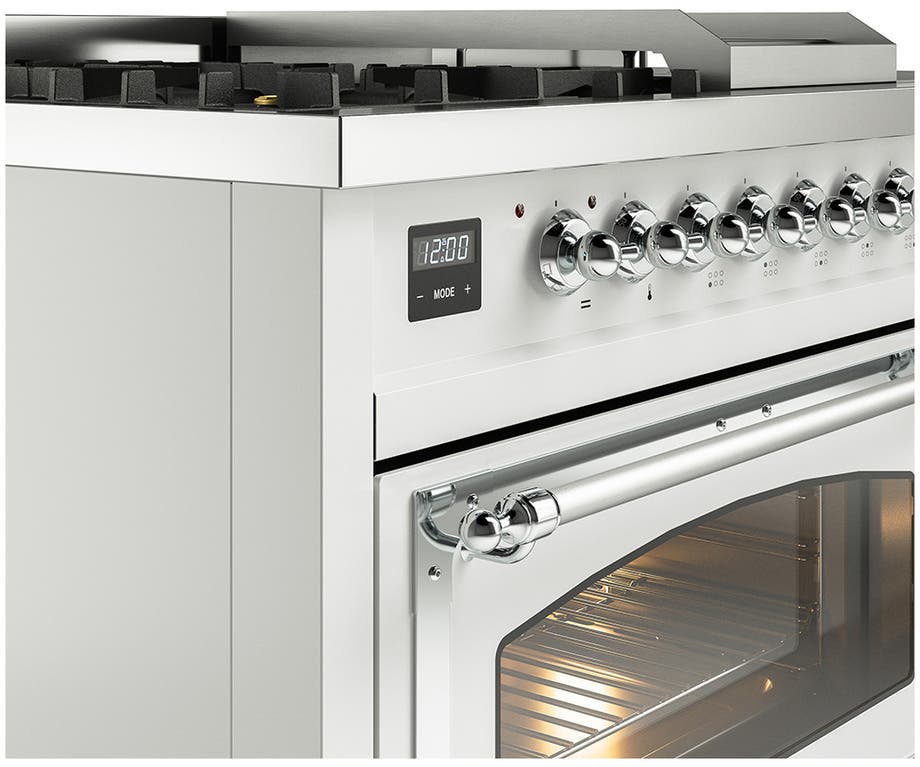 Ilve UN48FSNMPWHC White With Chrome Knobs, Natural Gas