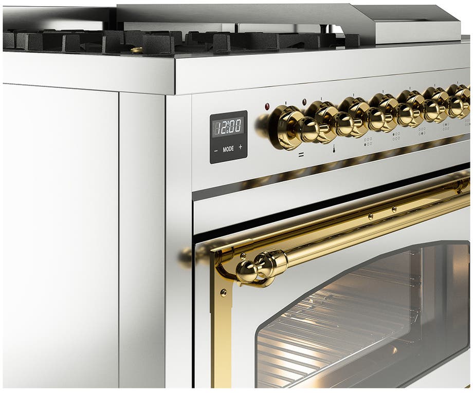 Ilve UN48FSNMPSSG Stainless Steel With Brass Knobs, Natural Gas