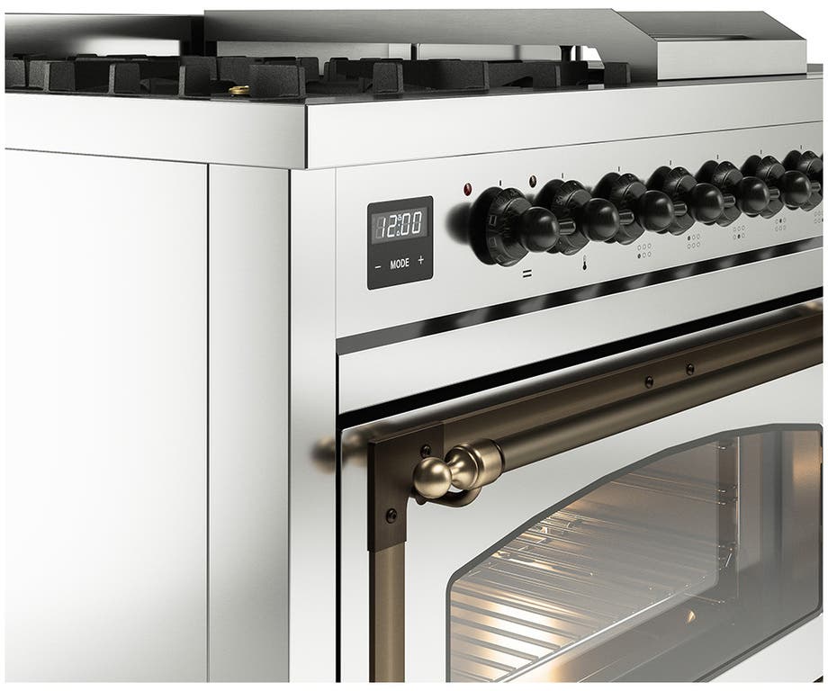 Ilve UN48FSNMPSSB Stainless Steel With Bronze Knobs, Natural Gas