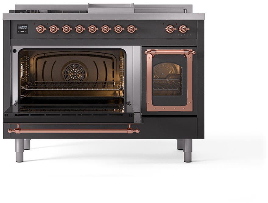Ilve UN48FSNMPMGPLP Graphite Matte With Copper Knobs, Liquid Propane