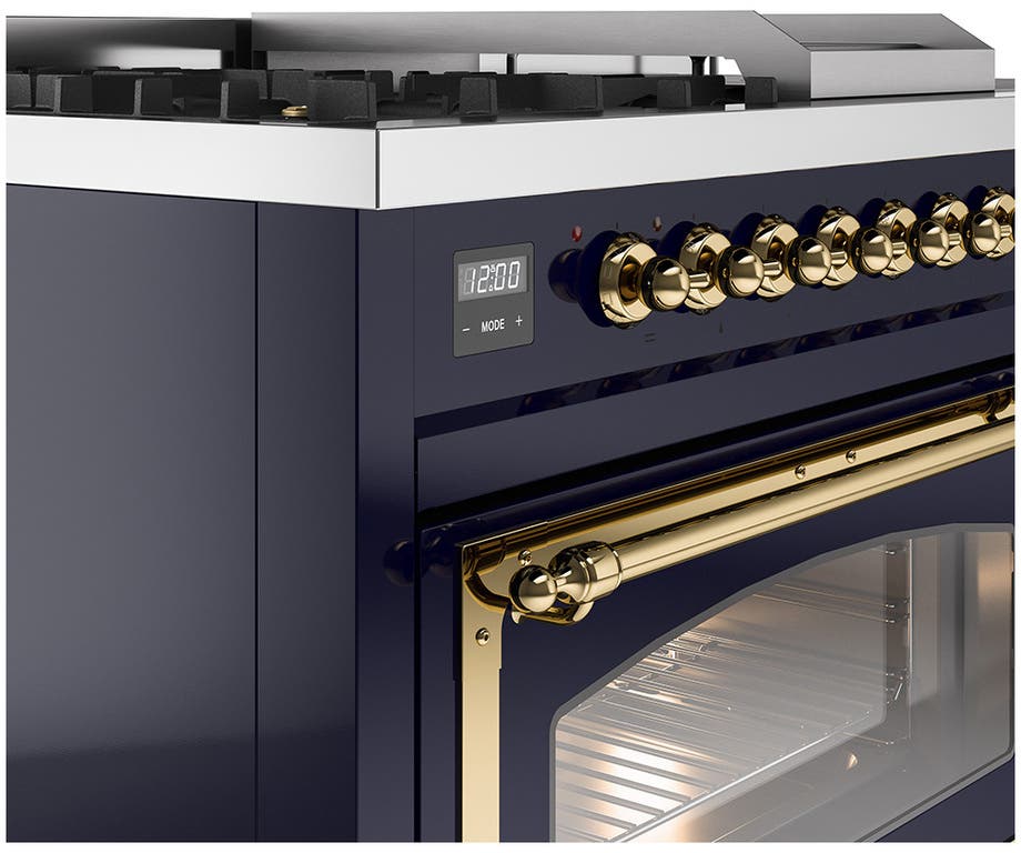 Ilve UN48FSNMPMBG Midnight Blue With Brass Knobs, Natural Gas