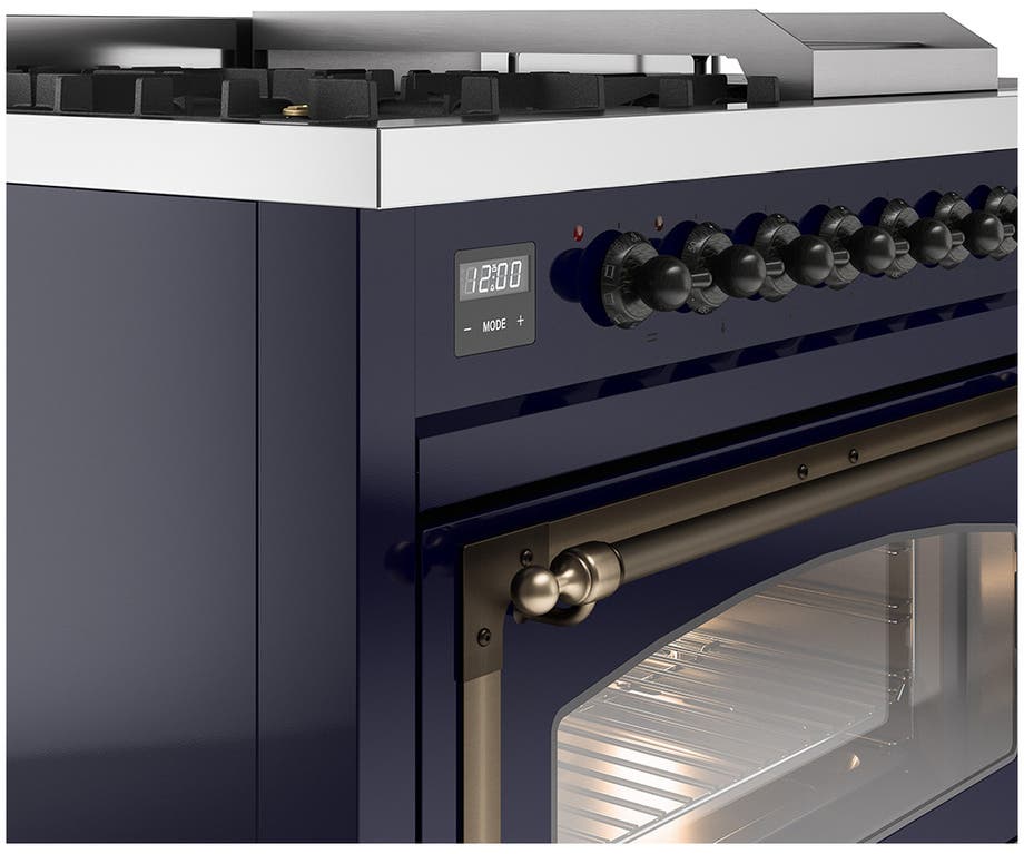 Ilve UN48FSNMPMBBLP Midnight Blue With Bronze Knobs, Liquid Propane