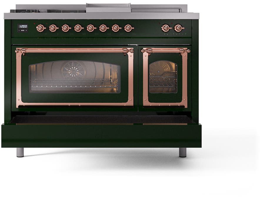 Ilve UN48FSNMPEGP Emerald Green With Copper Knobs, Natural Gas