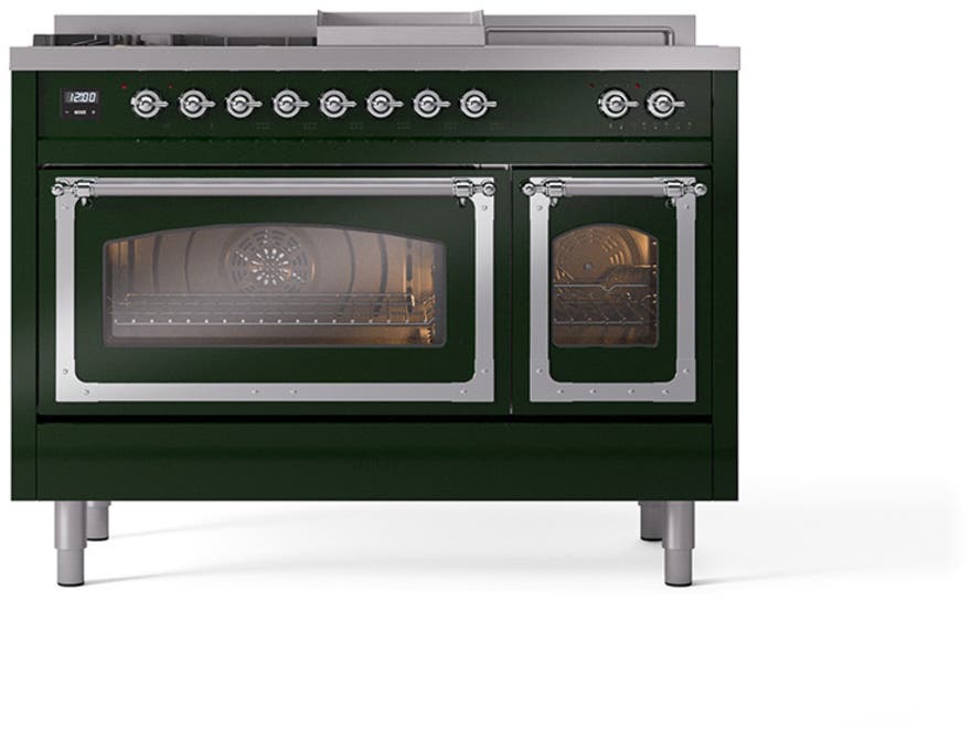 Ilve UN48FSNMPEGC Emerald Green With Chrome Knobs, Natural Gas