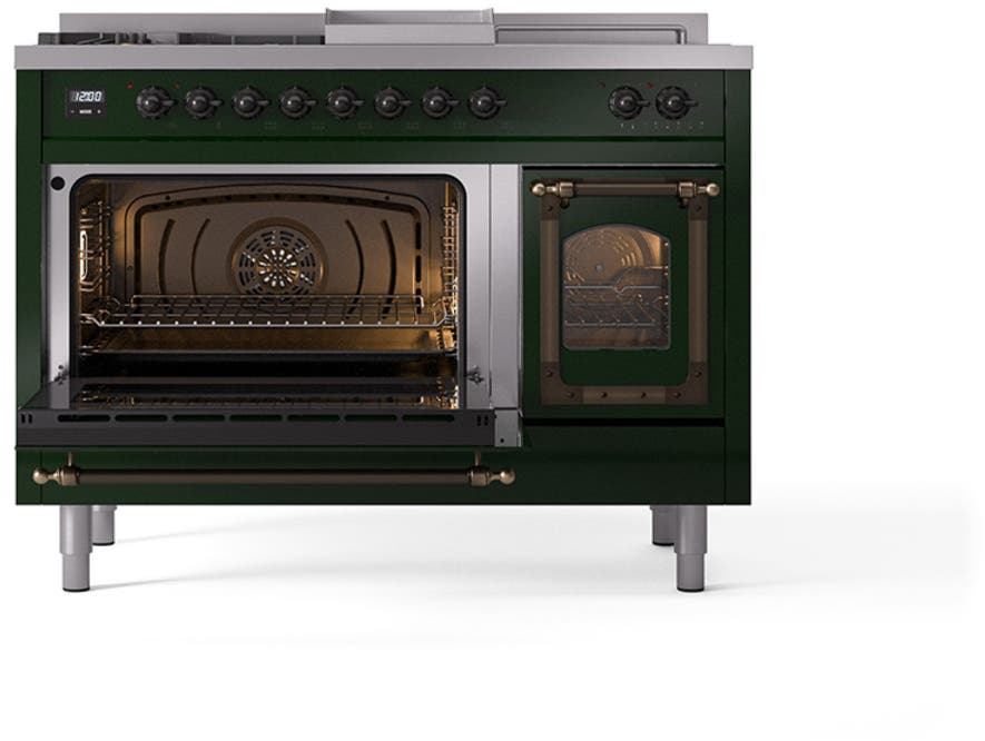 Ilve UN48FSNMPEGBLP Emerald Green With Bronze Knobs, Liquid Propane