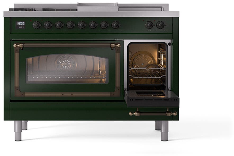 Ilve UN48FSNMPEGBLP Emerald Green With Bronze Knobs, Liquid Propane