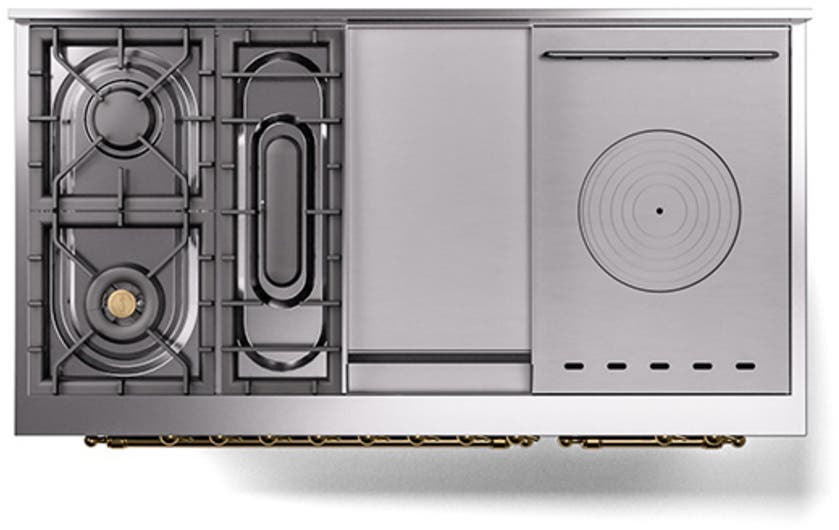 Ilve UN48FSNMPBUG Burgundy With Brass Knobs, Natural Gas