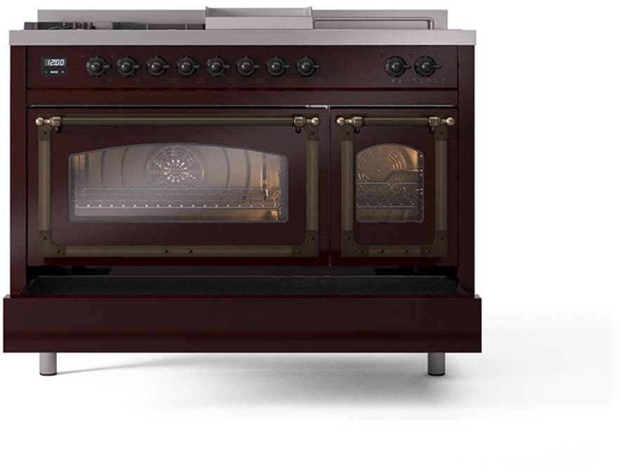 Ilve UN48FSNMPBUB Burgundy With Bronze Knobs, Natural Gas