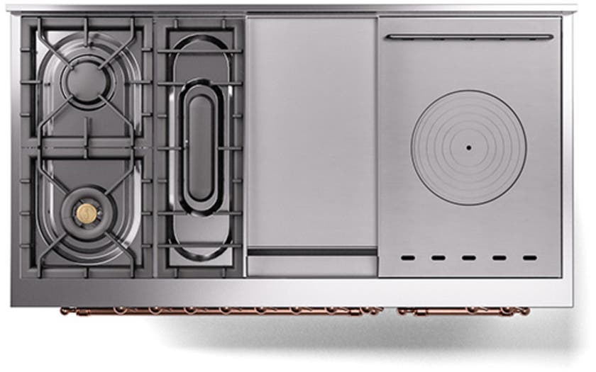 Ilve UN48FSNMPBKP Glossy Black With Copper Knobs, Natural Gas
