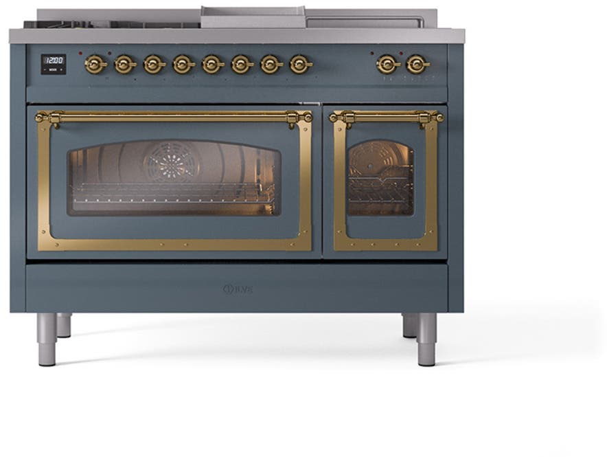 Ilve UN48FSNMPBGG Blue Grey With Brass Knobs, Natural Gas
