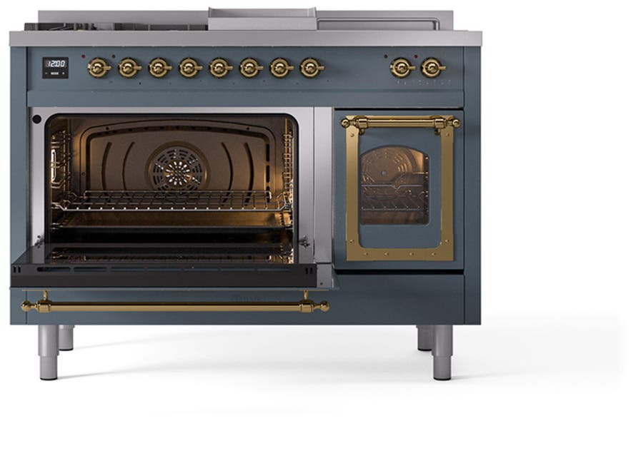 Ilve UN48FSNMPBGG Blue Grey With Brass Knobs, Natural Gas