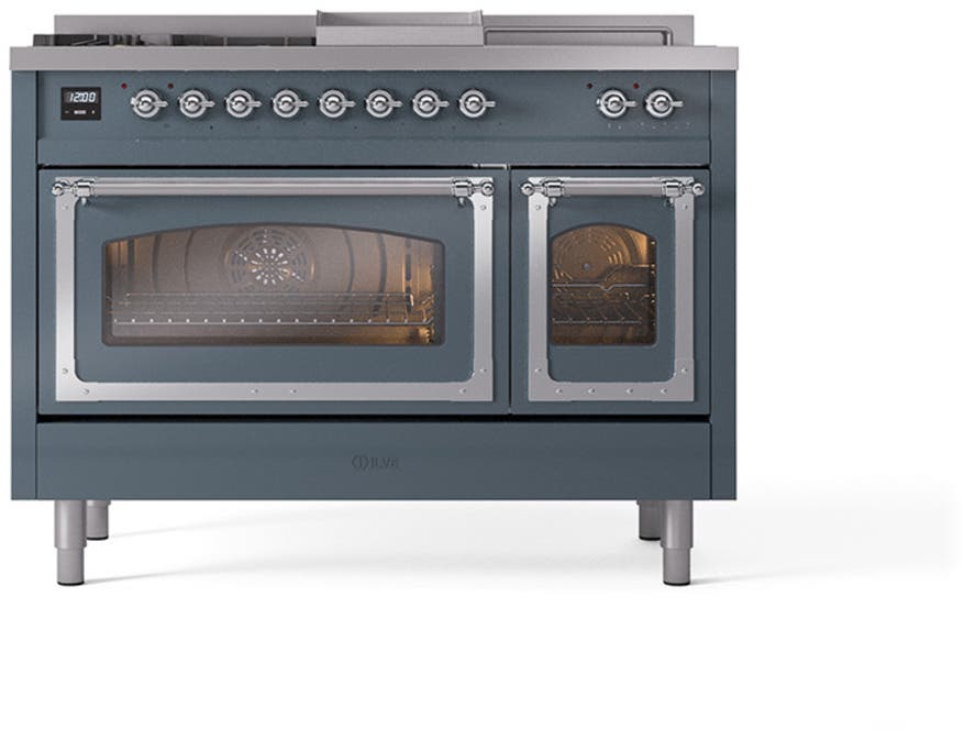 Ilve UN48FSNMPBGC Blue Grey With Chrome Knobs, Natural Gas