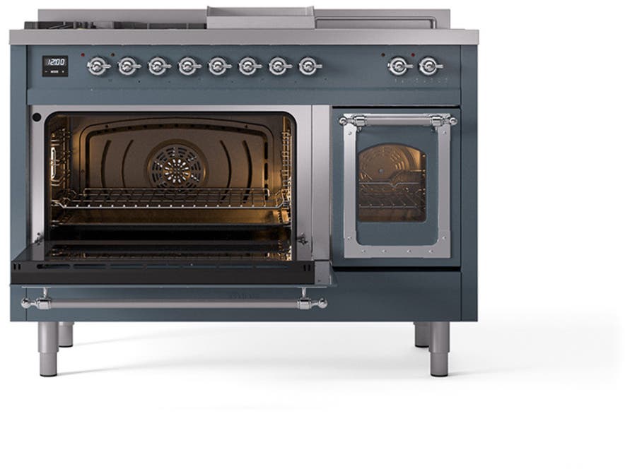 Ilve UN48FSNMPBGC Blue Grey With Chrome Knobs, Natural Gas