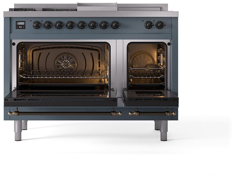 Ilve UN48FSNMPBGBLP Blue Grey With Bronze Knobs, Liquid Propane