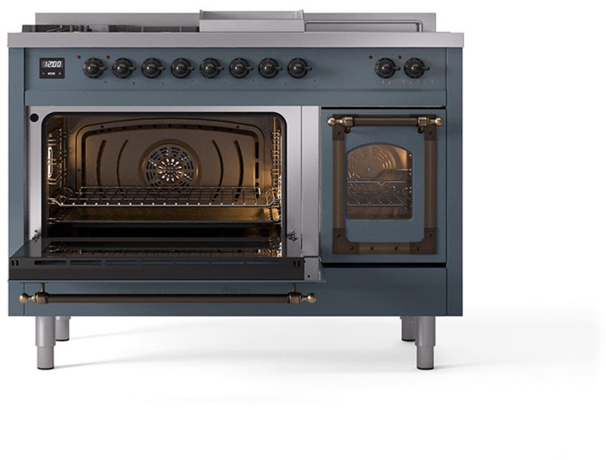 Ilve UN48FSNMPBGB Blue Grey With Bronze Knobs, Natural Gas