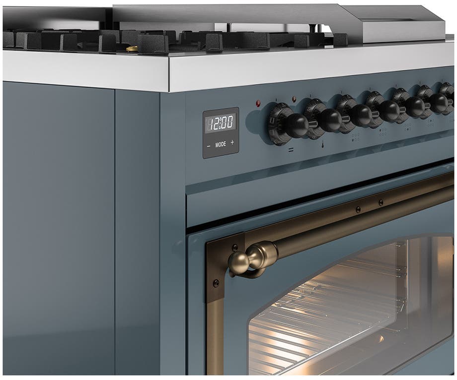 Ilve UN48FSNMPBGB Blue Grey With Bronze Knobs, Natural Gas