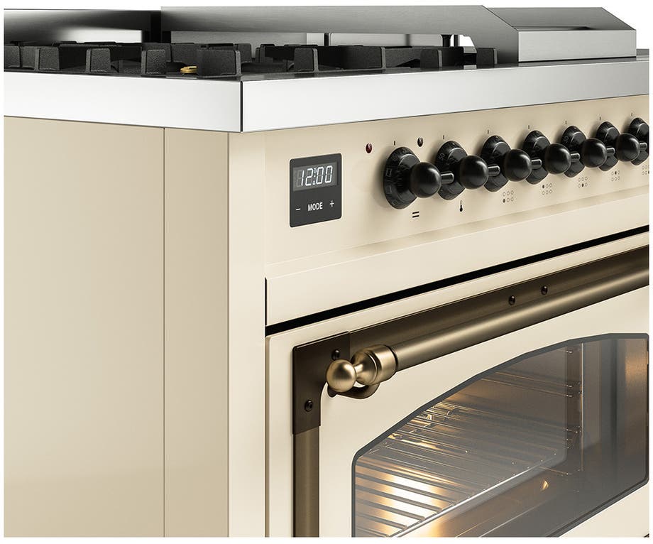 Ilve UN48FSNMPAWBLP Antique White With Bronze Knobs, Liquid Propane