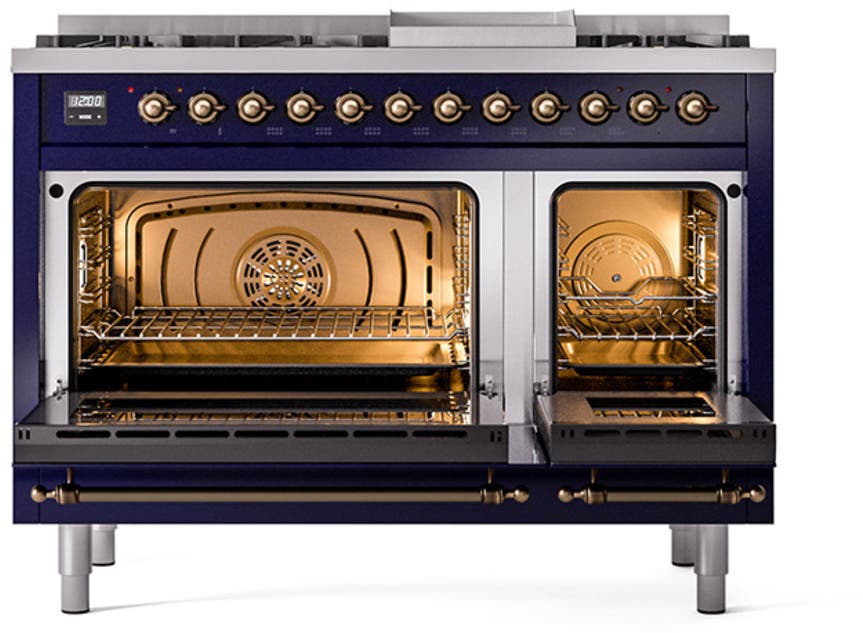 Ilve UN48FQNMPMBBLP Midnight Blue With Bronze Knobs, Liquid Propane