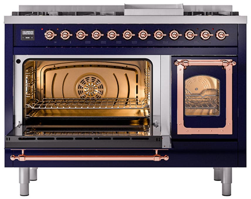 Ilve UN48FNMPMBP Midnight Blue With Copper Knobs, Natural Gas