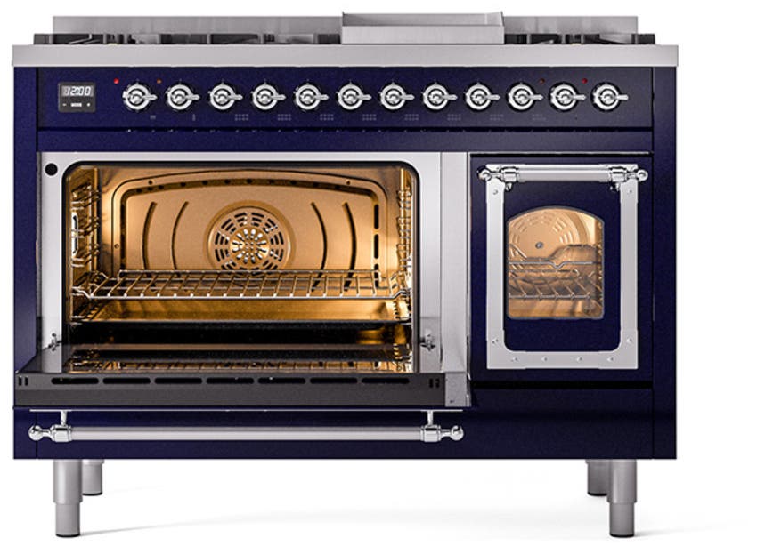 Ilve UN48FNMPMBCLP Midnight Blue With Chrome Knobs, Liquid Propane