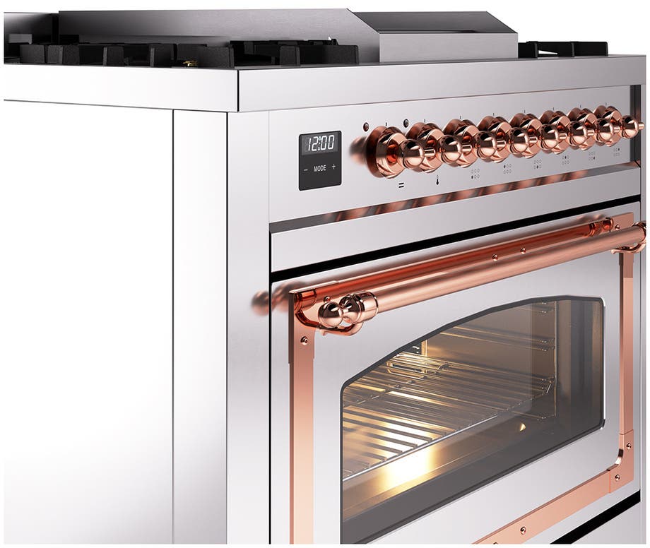 Ilve UN36FNMPSSPLP Stainless Steel With Copper Knobs, Liquid Propane