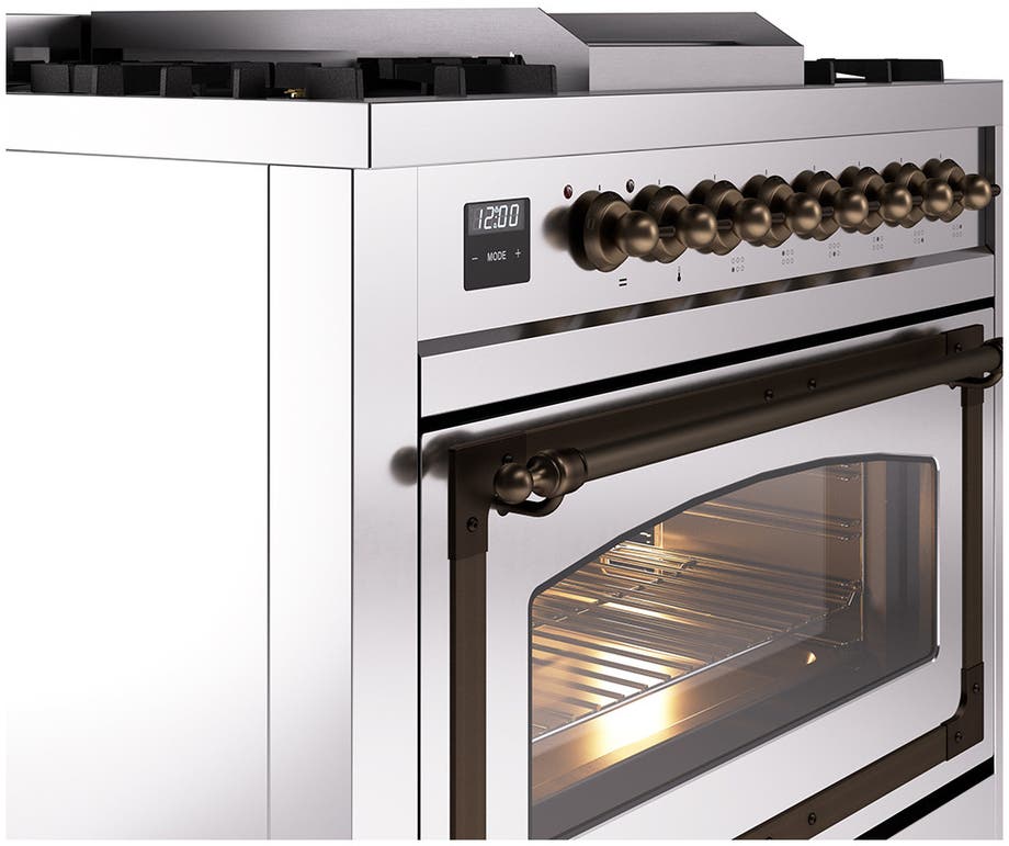 Ilve UN36FNMPSSB Stainless Steel With Bronze Knobs, Natural Gas