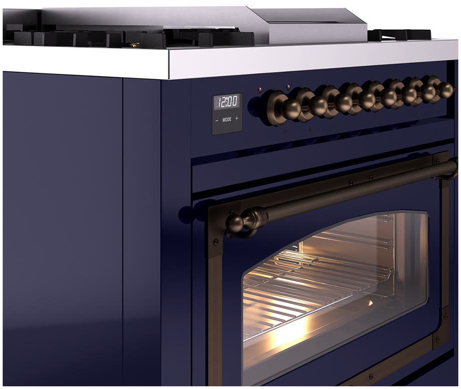 Ilve UN36FNMPMBBLP Midnight Blue With Bronze Knobs, Liquid Propane