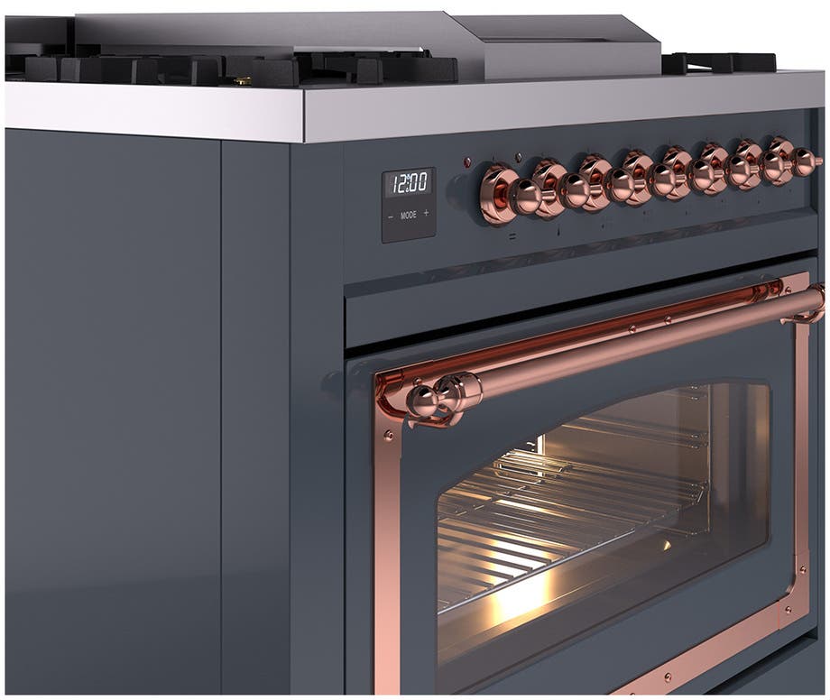 Ilve UN36FNMPBGP Blue Grey With Copper Knobs, Natural Gas