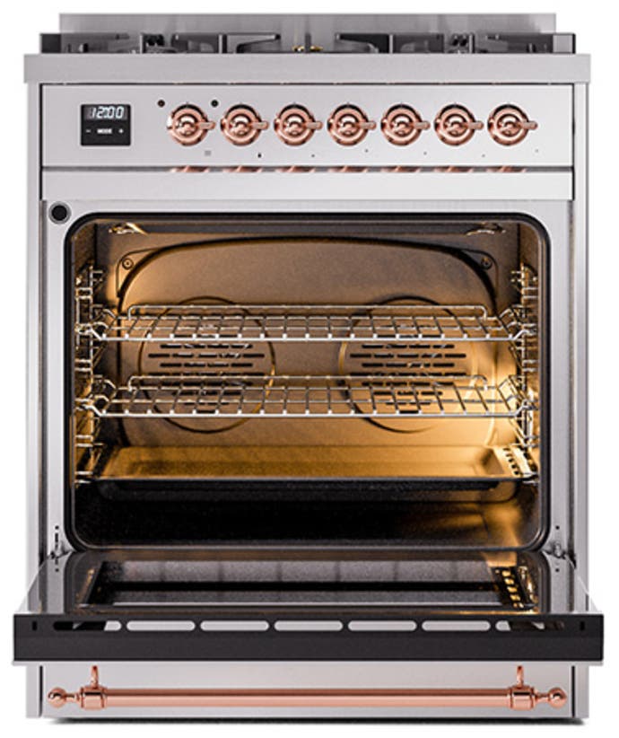 Ilve UN30QNMPSSP Stainless Steel With Copper Knobs, Natural Gas