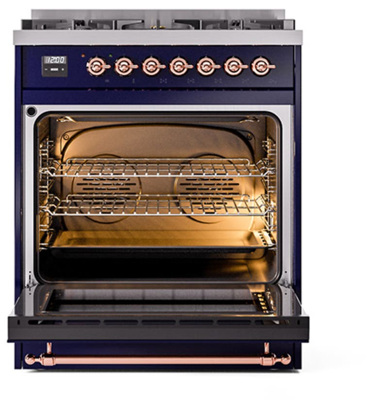 Ilve UN30QNMPMBP Midnight Blue With Copper Knobs, Natural Gas