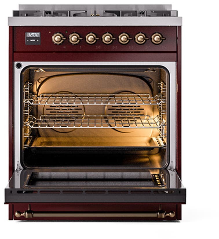 Ilve UN30QNMPBUB Burgundy With Bronze Knobs, Natural Gas