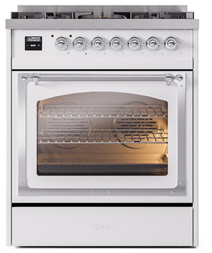 Ilve UN30NMPWHCLP White With Chrome Knobs, Liquid Propane