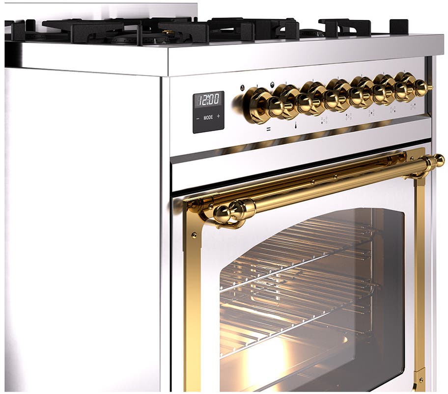 Ilve UN30NMPSSG Stainless Steel With Brass Knobs, Natural Gas