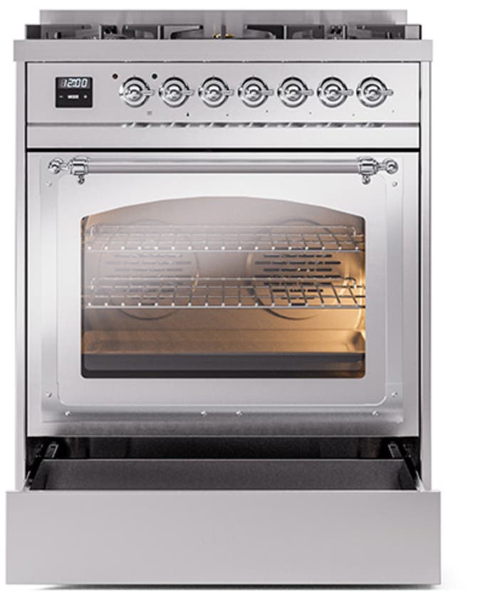 Ilve UN30NMPSSC Stainless Steel With Chrome Knobs, Natural Gas